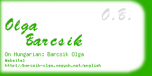 olga barcsik business card